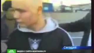 Чеченцы бьют скинхеда