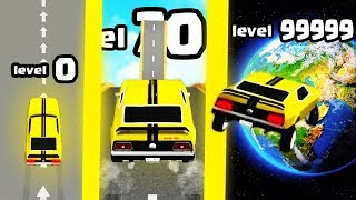 Ramp Car Jumping ALL LEVELS! IS THIS THE FASTEST STRONGEST CAR RAMP EVOLUTION? (9999+ JUMPING LEVEL)
