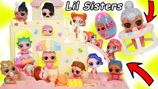 LOL Surprise Dolls + Lil Sisters New Rainbow Castle at Nursery Baby School