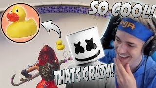 Ninja and Marshmello React To/Find New Secret Hidden Ducks! Marshmellos Real Voice!