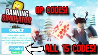 ALL *15* OP CODES! Roblox Banning Simulator
