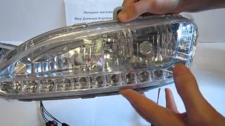 ПТФ с ДХО для Hyundai Santa Fe 3 2012-16. Противотуманки Хендай Санта Фе 3.