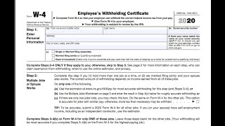 Overview of the New Form W-4 for 2020