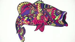 Laser Cutting Mosaic Acrylic Inlays for Bass Wall Art - Free File Download