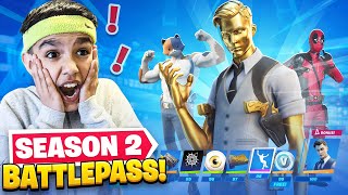 Surprising Little Brother With Fortnite Chapter 2 Season 2 MAX Battle Pass! He Freaked Out!