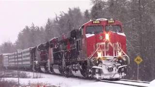 CN Manifest Train 305 w/DPU at a Snowy Lutesville East - Moncton, NB