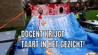 DOCENT KRIJGT TAART IN ZIJN GEZICHT!! #kerstviering (Vlog #16)