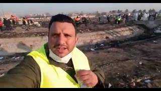 Видео с места крушения самолета МАУ в Иране