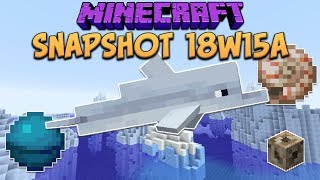 Minecraft 1.13 Snapshot 18w15a Dolphins! New Biome Water Colors! Heart Of The Sea & Nautilus Shell