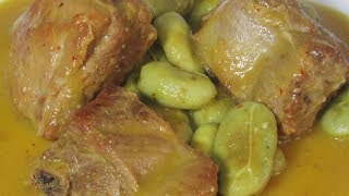 Costillas en salsa con habas verdes | Guisado Exquisito