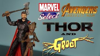 Thor & Groot Avengers Infinity War Marvel Select Action Figure Review Diamond Endgame Legends Toy