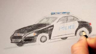 Polizeiauto zeichnen lernen - how to draw a police car - как нарисовать полицейскую машину
