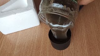 Пенопласт растворяем в ацетоне и заливаем в форму. Эксперимент