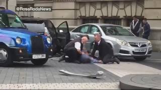 Man pinned to floor outside museum - BBC News