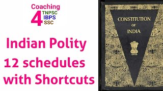 Indian polity in tamil - 12 Schedules of Indian Constitution Shortcuts - TNPSC Polity Shortcuts