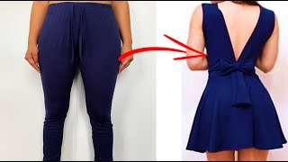 RECICLAR ROPA - VESTIDO DE LEGGINS VIEJO - TRANSFORMAR ROPA VIEJA A NUEVA - DIY CLOTHES LIFE HACKS