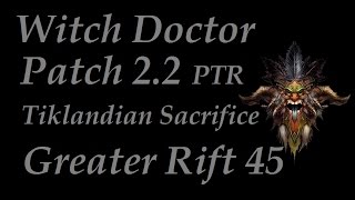 (Nerfed)Witch Doctor Patch 2.2 PTR Tiklandian Sacrifice Pet Build Diablo 3 Reaper of Souls