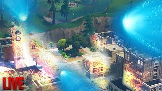 Tilted Towers Being Destroyed Live (Fortnite Tilted Towers Meteor)