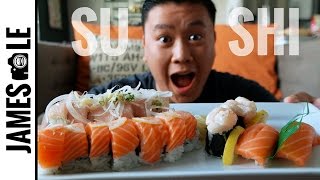 SUSHI FEAST MUKBANG - SALMON ROLL/STINKY ROLL/NIGIRI