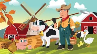 Домашние животные для детей. На ферме. Песенка - мультик про голоса животных. Кто как говорит?