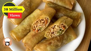 Veg Spring Rolls - Vegetables Spring Rolls with Homemade Sheets - Easy & Quick Snack Recipe
