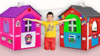 Max play with funny Playhouses toys - compilation from Smile Toy Review