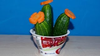 Кактусы из огурцов и моркови. Как сделать осенние поделки из овощей в детский сад и школу.