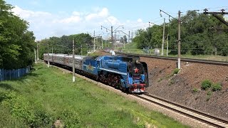 Паровоз П36-0218 с экскурсионным поездом 22.05.2016 г.