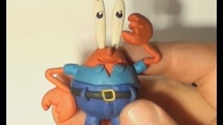 Лепим Мистера Крабса из пластилина