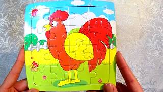 Собираем пазл петушок. Collecting the cockerel puzzle