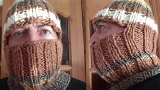 Шапочка шлем (балаклава) часть 2 Спицы