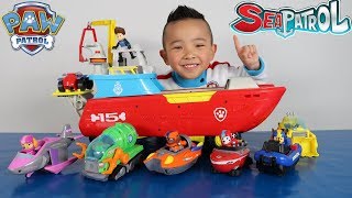 Paw Patrol Sea Patroller Vehicles And Characters Complete Set Toys Unboxing With Ckn