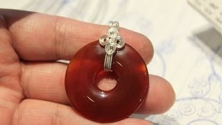 How to wire wrap a round donut pendant