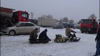 Тест драйв мотобуксировщика толкача, 6.5 л.с. замер скорости на разных звездах