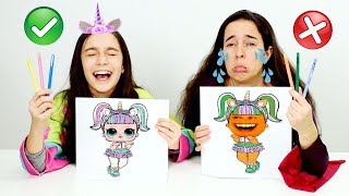 COLORINDO COM 3 CORES MÁGICAS ★ LOL Surprise UNDERWRAPS Série Eye Spy | 3 MARKER CHALLENGE com Mamãe