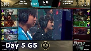 Flash Wolves vs Kingzone DragonX | Day 5 LoL MSI 2018 Main Event Group Stage | FW vs KZ