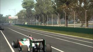 F1 2010 gameplay - Start with 1st lap pitstop because a frontwingechange!