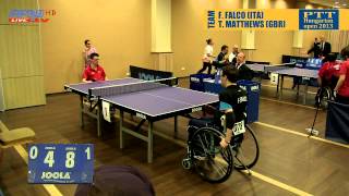 Para Table tennis Open 2013 Eger - F. Falco ITA vs. T. Matthews GBR wheelchair team match
