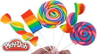 How to Make Play-Doh Lollipops * Creative Fun for Kids * Play Dough Modelling * RainbowLearning