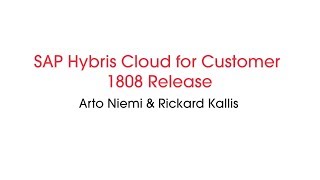 SAP Hybris Cloud for Customer 1808 release