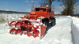 ZIL157 KE D470 Schneefräse im Wintereinsatz 2013 Insel Rügen ЗИЛ-157 Шнекоротор Д-470 snow blower