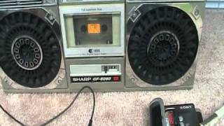 Sharp GF-6060 how to play your MP3 music through a 6060 boombox