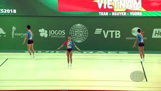 Vietnam (VIE) - 2018 Aerobic Worlds, Guimaraes (POR) - Trio Qualifications