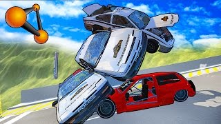 МАШИНА РАМПА ЛОМАЕТ ПОЛИЦЕЙСКИЕ МАШИНКИ В BEAMNG DRIVE