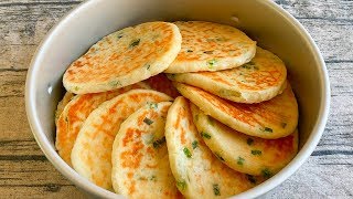 教你做葱香发面饼，不加泡打粉不用小苏打，个个柔软漂亮，超好吃 【三丰美食】