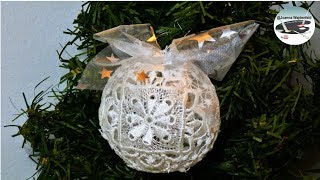 Jak zrobić koronkową bombkę z butelki [LACE BAUBLE MADE FROM  BOTTLE] Pomysły plastyczne DiY