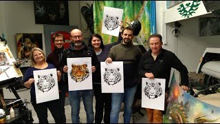 1 ère session du CE de Lyon cours aérographe à l'atelier