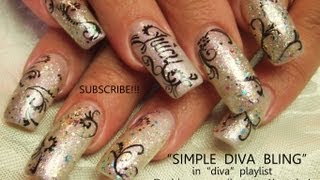 Black and White Nails | Glitter Diva Nail Art Design Tutorial