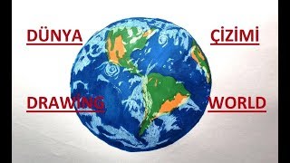 DÜNYA ÇİZİMİ / KOLAY DÜNYA GEZEGENİ ÇİZİMİ / DÜNYA RESMİ NASIL ÇİZİLİR
