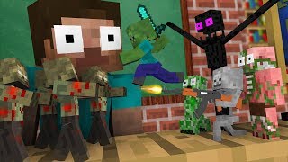Monster School : TINY ZOMBIE APOCALYPSE Challenge - Minecraft Animation